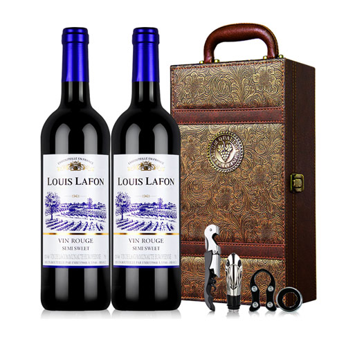 法国红葡萄酒2支装礼盒