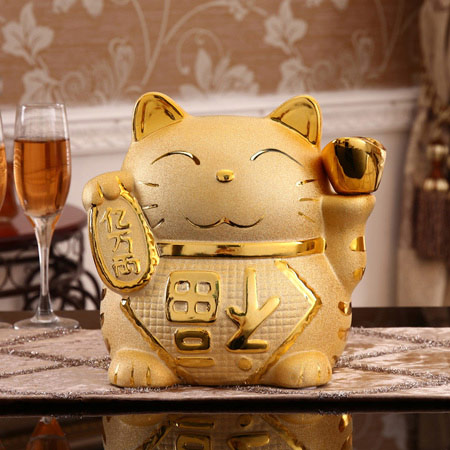 可爱陶瓷招财猫存钱罐