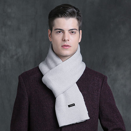 冬季男士纯色羊毛围巾