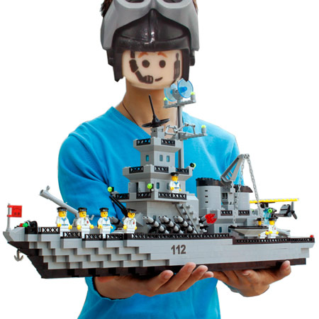 儿童海军航母拼装玩具