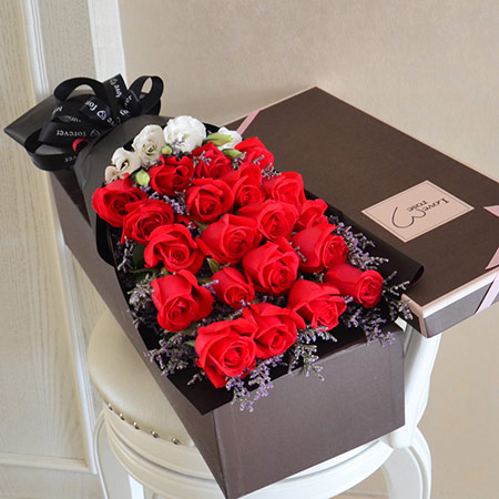 法式玫瑰花鲜花礼盒