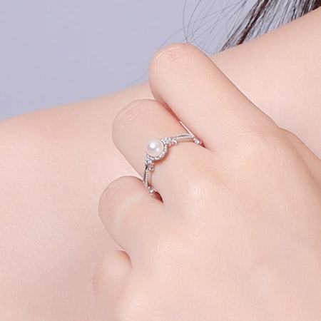 正圆海水珍珠戒指