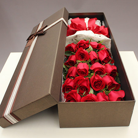 19朵玫瑰花礼盒包装