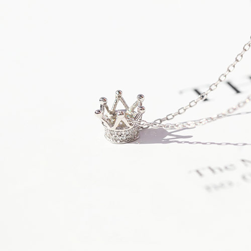 925银皇冠公主项链