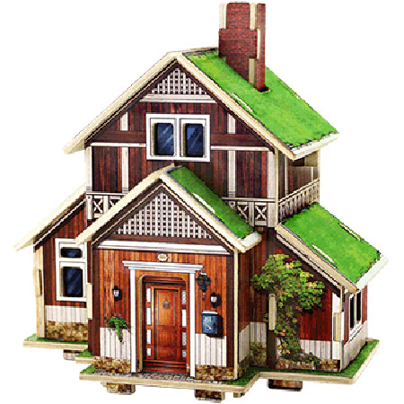 手工3D立体房子拼图