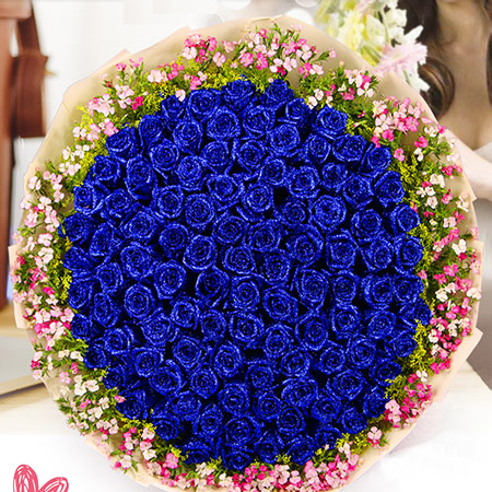 蓝色妖姬鲜花花束