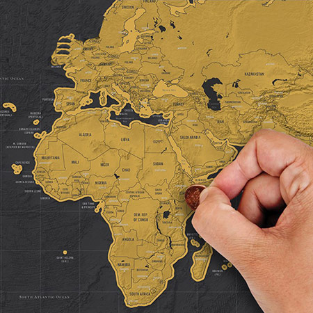 世界地图白金刮刮画