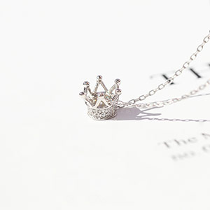 925银皇冠公主项链